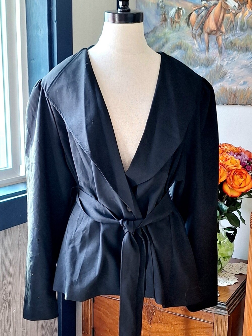 Lane Bryant Puff Sleeve Tie Belt Waist Blazer, Size 20, RN#118641, NWT